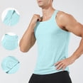 thumbnail image 1 of Blczomt Summer Men's Tank Shirts Workout Plain Shirts Breathable Blue Solid Sleeveless Tank, 1 of 9