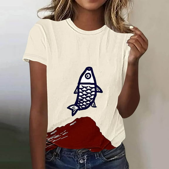 Blczomt Summer Tops for Women Casual 2025 Short Sleeve Tees Graphic Crew Neck Ladies Tops