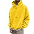 thumbnail image 1 of Blczomt Sweatshirts Men Plain Pullover Casual Hoodie Long Sleeve 2025 Trendy Yellow Men's Fashion, 1 of 2