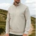 thumbnail image 1 of Blczomt Sweatshirts Men Pullover Casual Plain Sweatshirt Yellow Long Sleeve Half Zip Fall Winter Clothing,XXXL, 1 of 7