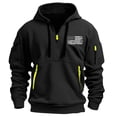 thumbnail image 1 of Blczomt Tactical Hoodies Men Long Sleeve Pullover Hoodie Casual Half Zip Pullover Black Winter Men's Fashion, 1 of 2