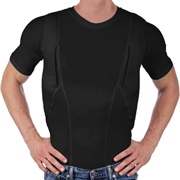 Blczomt Tactical Men Short Sleeve T Shirts Big & Tall Black Soft Tee Shirts Plain Regular-Fit Mens Tops