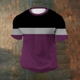 thumbnail image 1 of Blczomt Waffle Mens Big and Tall Shirts Purple Tee Color Block Short Sleeve Soft Crew Neck Mens Tees, 1 of 6