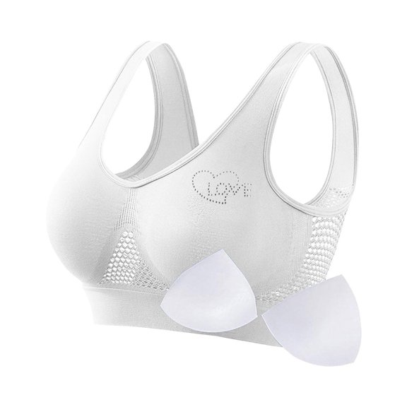 Blczomt Wirefree Sports Bras for Women Yoga Plus Size with Removable Pads Gym Bras