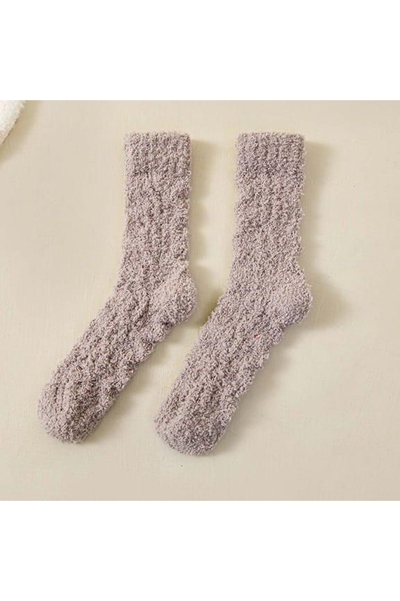 Women Socks Fuzzy Crew Sock Unisex Cozy Brown Lounge Women Socks