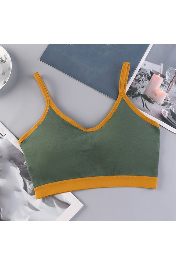 Women Sports Bra Cotton Bralettes Seamless Spaghetti Straps Padded Bras