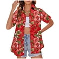thumbnail image 1 of Blczomt Women Tops Button Down Summer Hawaiian Shirts 2025 Casual Beach Women's Blouses, 1 of 6