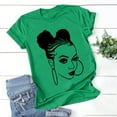thumbnail image 1 of Blczomt Women's Summer Tops Short Sleeve Graphic Tee Shirt Green Round Neck Womens Blouses Casual, 1 of 3