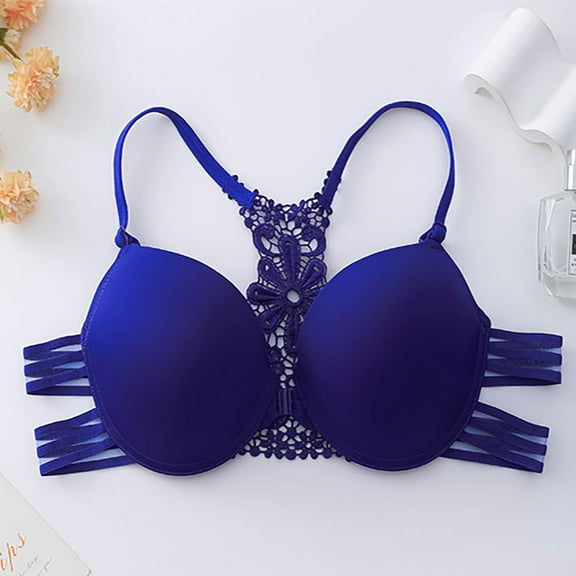 Blczomt Womens Bras No Wire Bralette Blue Racerback Bra