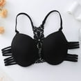 thumbnail image 1 of Blczomt Womens Bras Under $10 No Wire Black Racerback Bralette Daily Bras, 1 of 3