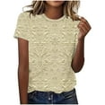 thumbnail image 1 of Blczomt Womens Short Sleeve Tops Crew Neck Summer T Shirts Plain Floral Casual Womens Shirts, 1 of 4