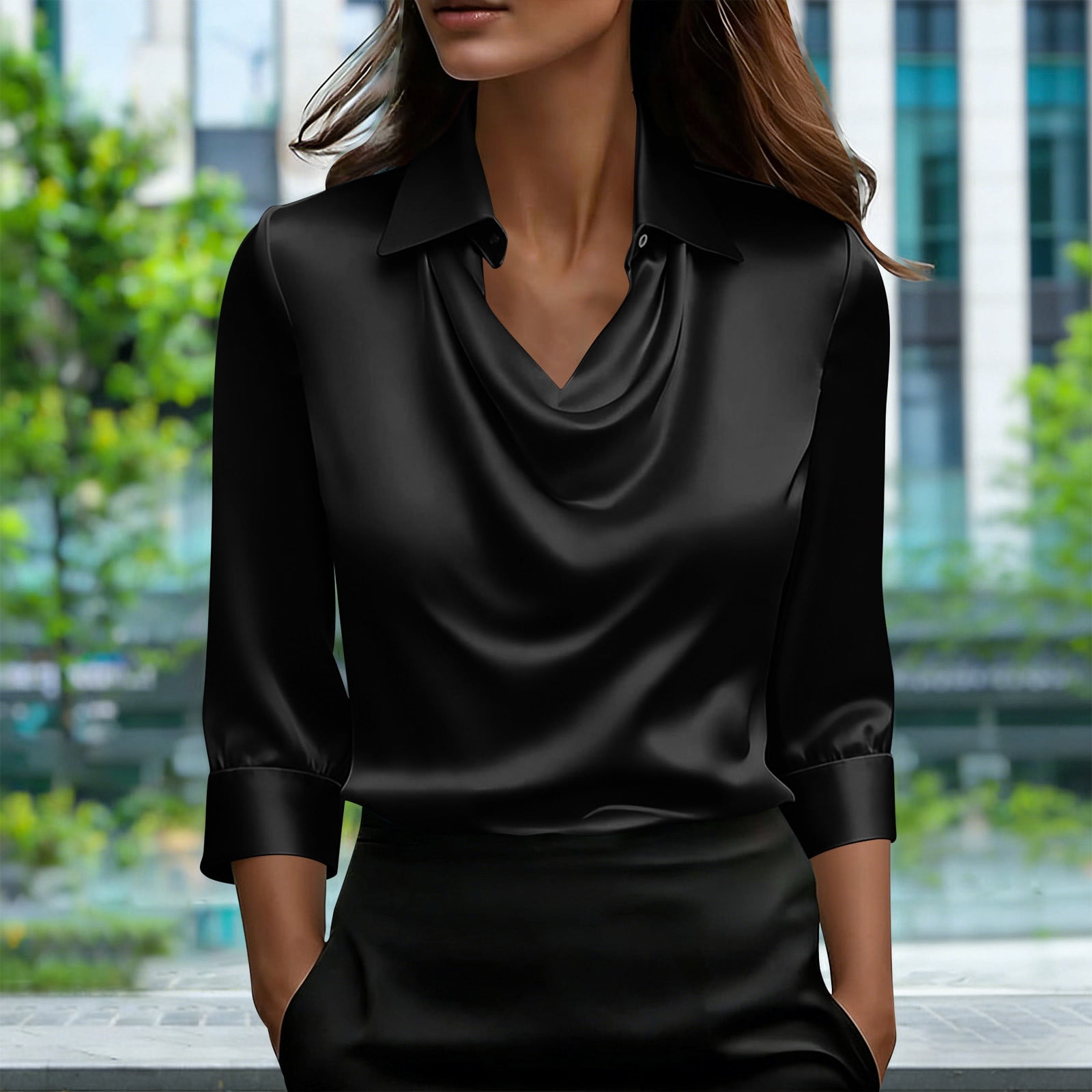Blczomt Womens Spring Blouses Short Sleeve Black 2026 Blouse Trendy ...