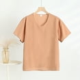 thumbnail image 1 of Blczomt Womens Summer Tops Basic Short Sleeve T Shirt Plain 2025 Casual Yellow T Shirts for Women, 1 of 3