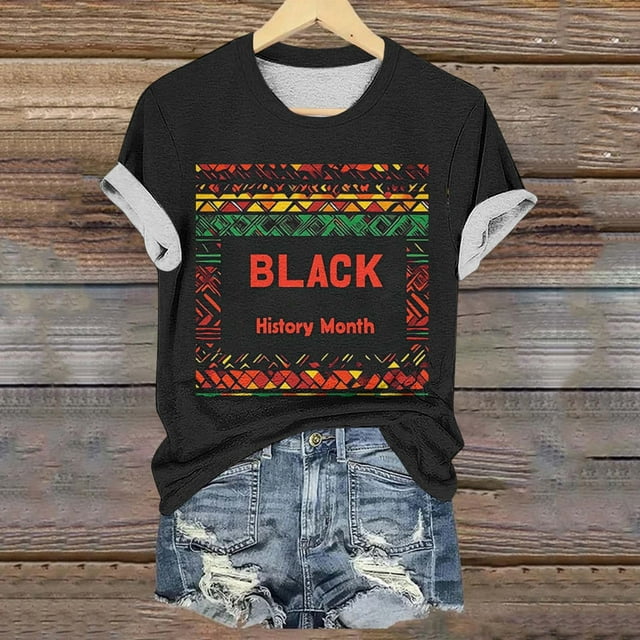 Blczomt Womens T Shirts Short Sleeve 2025 Black History Month TShirt