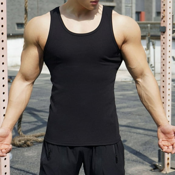 Blczomt Workout Men Tank Top Classic Summer Tank Tops 2025 Muscle Undershirt Black Mens Clothes