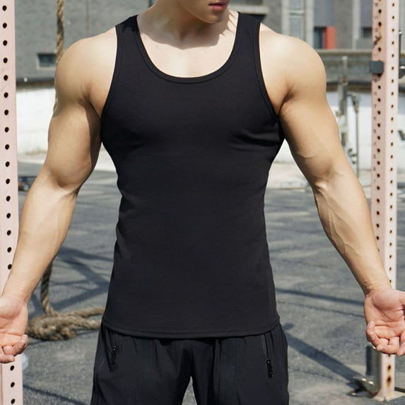 Blczomt Workout Mens Tank Summer Classic Tank Tops Undershirt Black Muscle 2025 Men Shirt