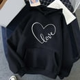 thumbnail image 1 of Blczomt Workout Sweatshirt Women Black Hoodies Crewneck Love Heart Pullover Christmas Shirts, 1 of 4