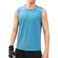 thumbnail image 1 of Blczomt Workout Tank Top Mens Muscle Plain Shirt Shirts Blue Athletic Gym Sleeveless Tank, 1 of 6