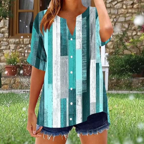 Blczomt Y2K Women Blouses Lightweight Tunic Green Tops Button Cute 2026,XL