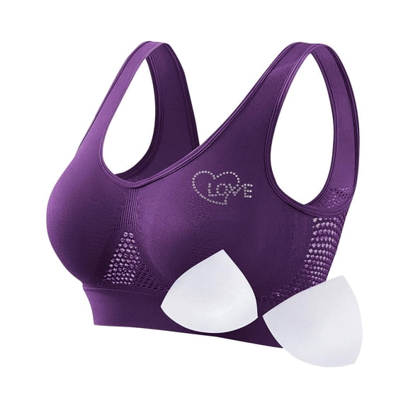 Blczomt Yoga Sports Bras Women Wirefree Gym with Removable Pads Plus Size Bras