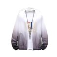 thumbnail image 1 of Blczomt Zip Up Men Jacket Winter Windbreaker Gray Jacket Hooded Gradient Lightweight Men Coat M, 1 of 3