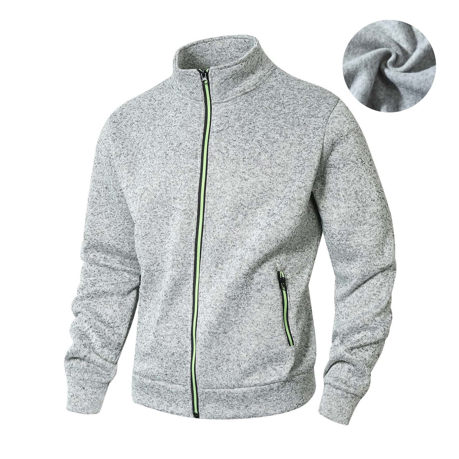 Blczomt Zip Up Men Sweatshirts Pullover Plain Workout Sweatshirts Gray ...