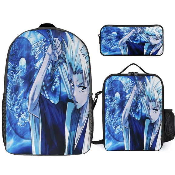Blea-ch Backpacks 3 Piece Set Adults Bookbag with Lunch Box Pencil Case For Travel Daypack
