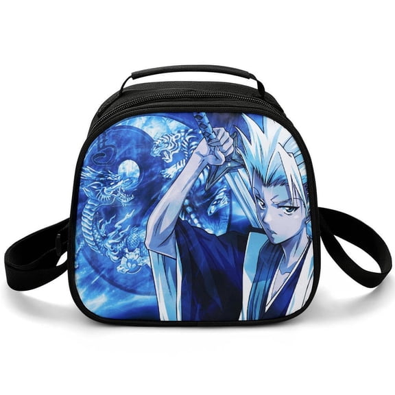 Blea-ch Lunch Bag Small Lunch Box Shoulder Strap Reusable Food Tote Bag for Snacks Drinks