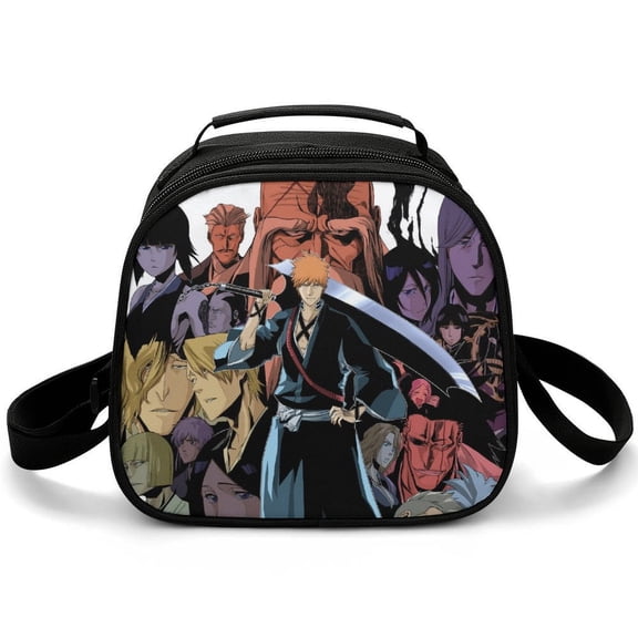 Blea-ch Lunch Bag Small Lunch Box Shoulder Strap Reusable Food Tote Bag for Snacks Drinks