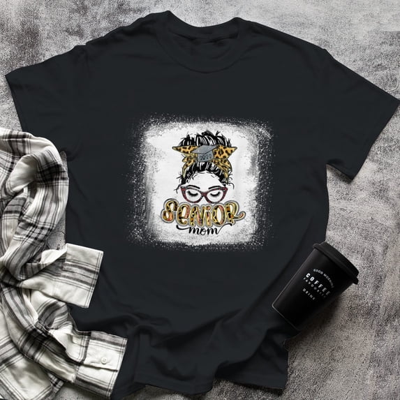 Blea.ched Proud Mom Of A Graduate Senior Mom Messy Bun, Small, Black