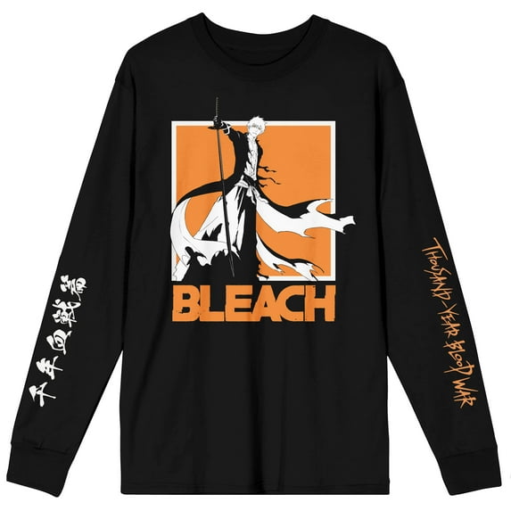 Bleach 1000 Year Blood War Ichigo Crew Neck Long Sleeve Black Adult Tee
-3XL