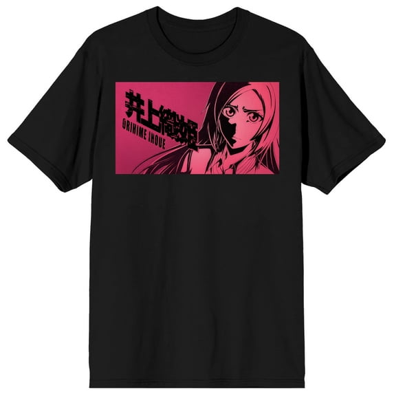 Bleach 1000 Year Blood War Orihime Inoue Pink Poster Art Adult Black Crew Neck Short Sleeve T-shirt-XS