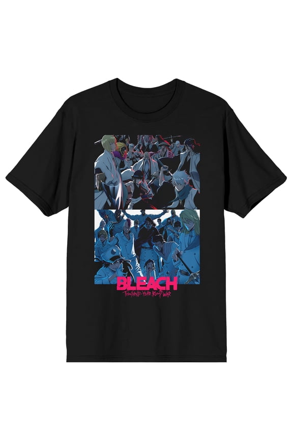 Bleach 1000 Year Blood War Villains Key Art Adult Black Crew Neck Short Sleeve T-shirt - Large