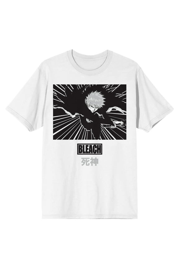 Bleach Anime Cartoon Official Bootleg Character Men's White Graphic Tee- L