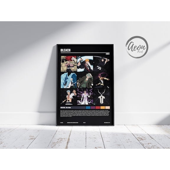 Bleach Anime Characters Collage Poster Manga Action Wall Art Ichigo Anime Print 8x12 UNFRAMED