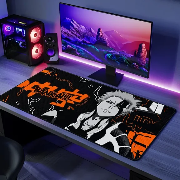 Bleach Bankai Desk Mat, Anime Gaming Desk Pad, Sword Warrior Artwork, Large Computer Desk Mat