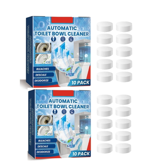 Bleach-Based Toilet Bowl Cleaning And Stain Removal Tablets, Drop-In Tabs For Continuous Cleaning, Whitens, And Fresh Rainwater Scent