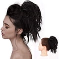 thumbnail image 1 of Bleach Blonde Messy Bun Hair Scrunchies Extension Tousled Updo With Elastic Rubber Band Hair Pieces For Women Girls Accessories, 1 of 7