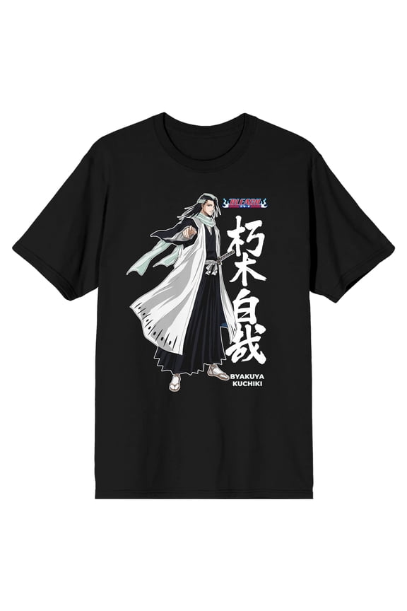 Bleach Byakuya Kuchiki Men's Black T-shirt-Large