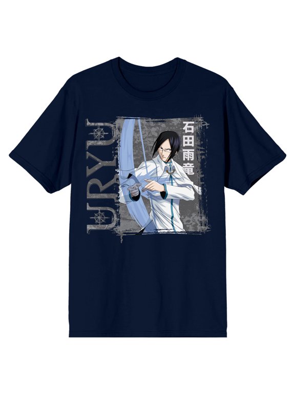 Bleach Classic Uryu Quincy Archer Kanji Navy Short Sleeve Tee-XXL