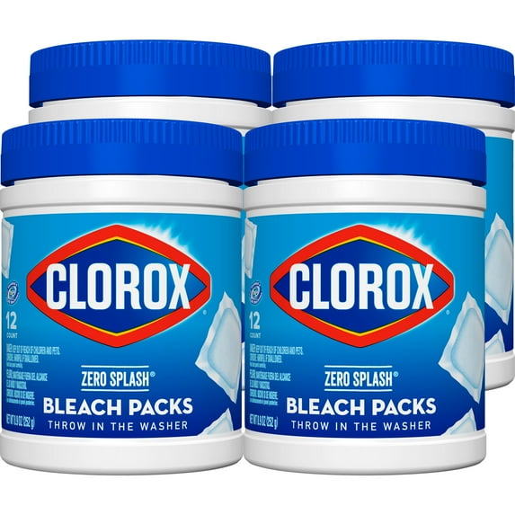 Clorox Zero Splash Bleach Packs - Laundry Pods, 4 Pack
