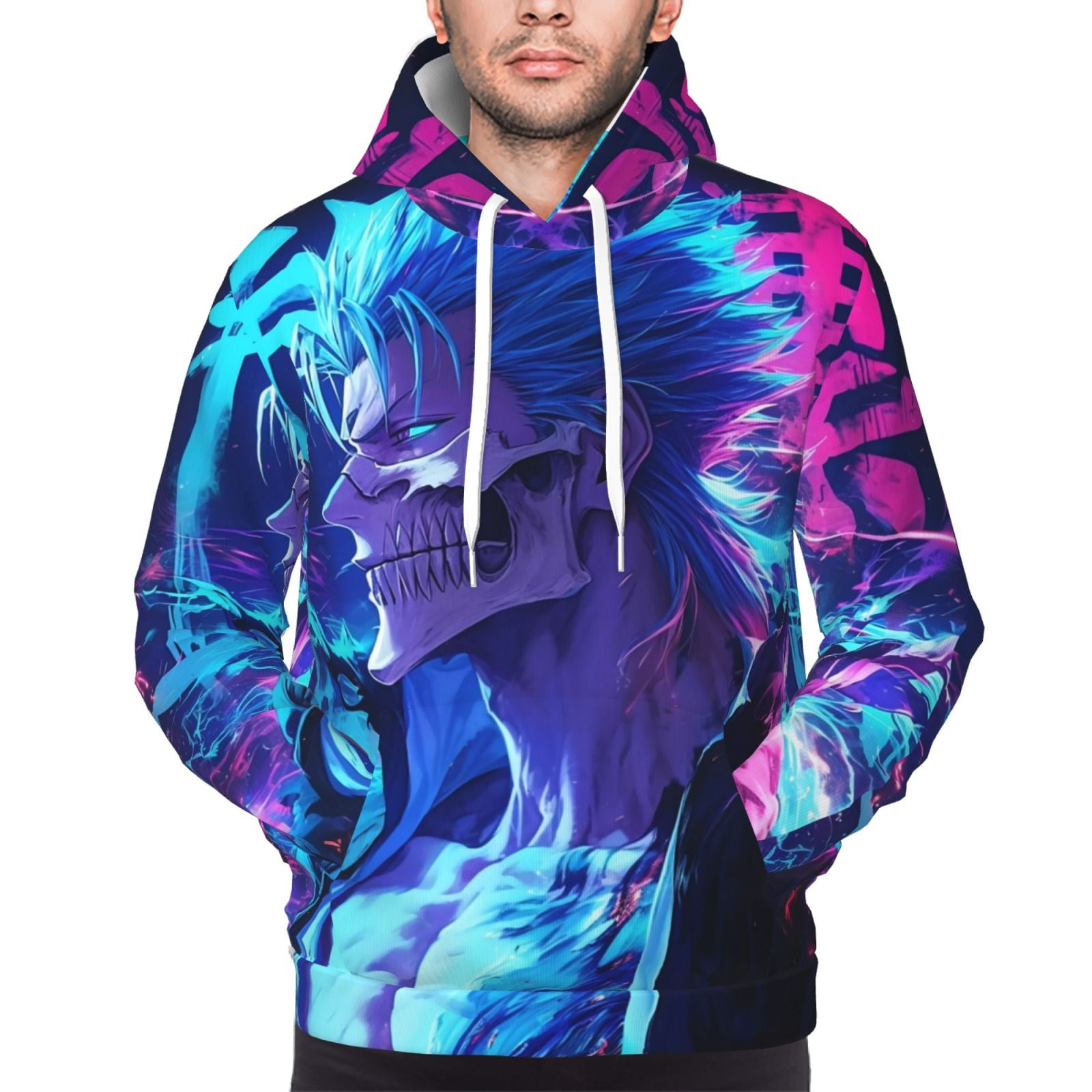 Bleach Grimmjow Mens Hoodie Fleece Hoodie Anime Oversize Hooded