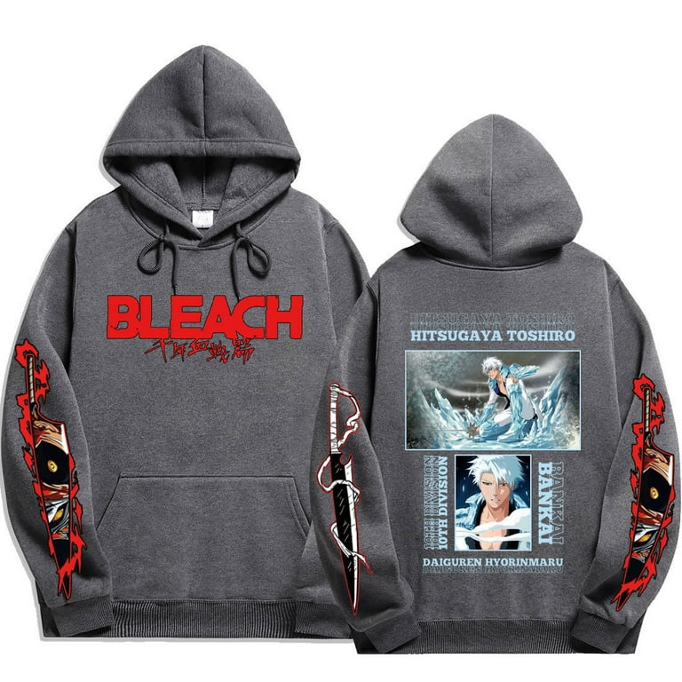 Bleach Hoodie Japanese Manga Printed Cuffs Threaded Hem Threaded Hoodie Sweatshirt Walmart