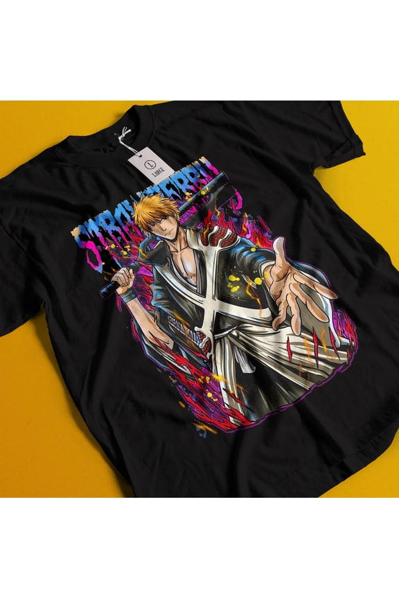 Bleach Ichigo Bankai Anime Unisex T-Shirt All Size #8