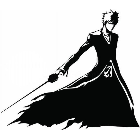 Bleach Ichigo Inspired Decal Sticker | 7.5-Inches By 6.5-Inches | Black Vinyl