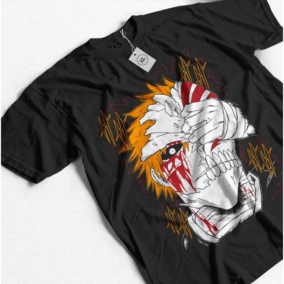Bleach Ichigo Kurosaki T-shirt Manga Strip Horror Anime Gift Shirt Black | eBay