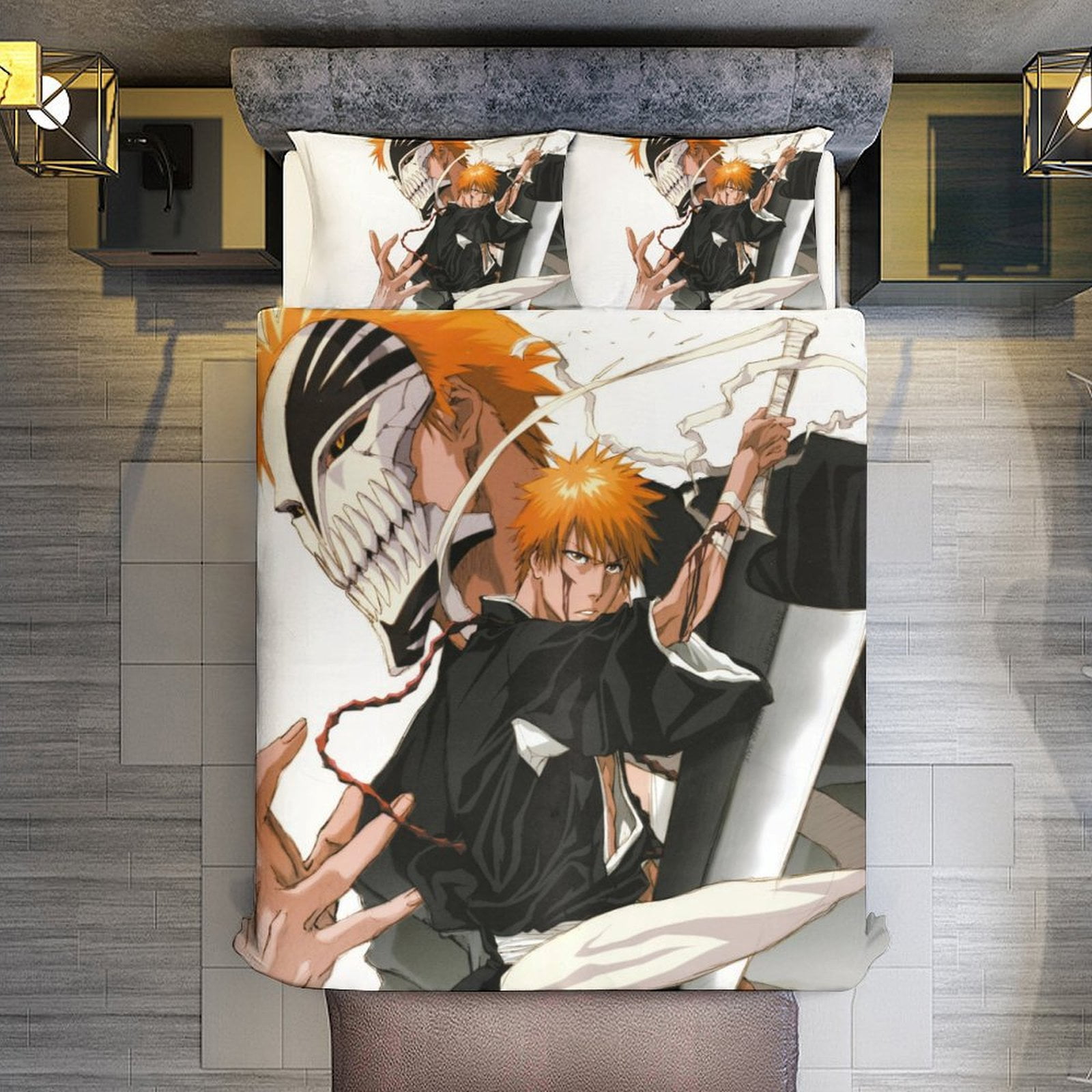 Ichigo Kurosaki from Bleach Quilt Bed Set with Sword and Battle Ready Pose Design TS04 main image 1