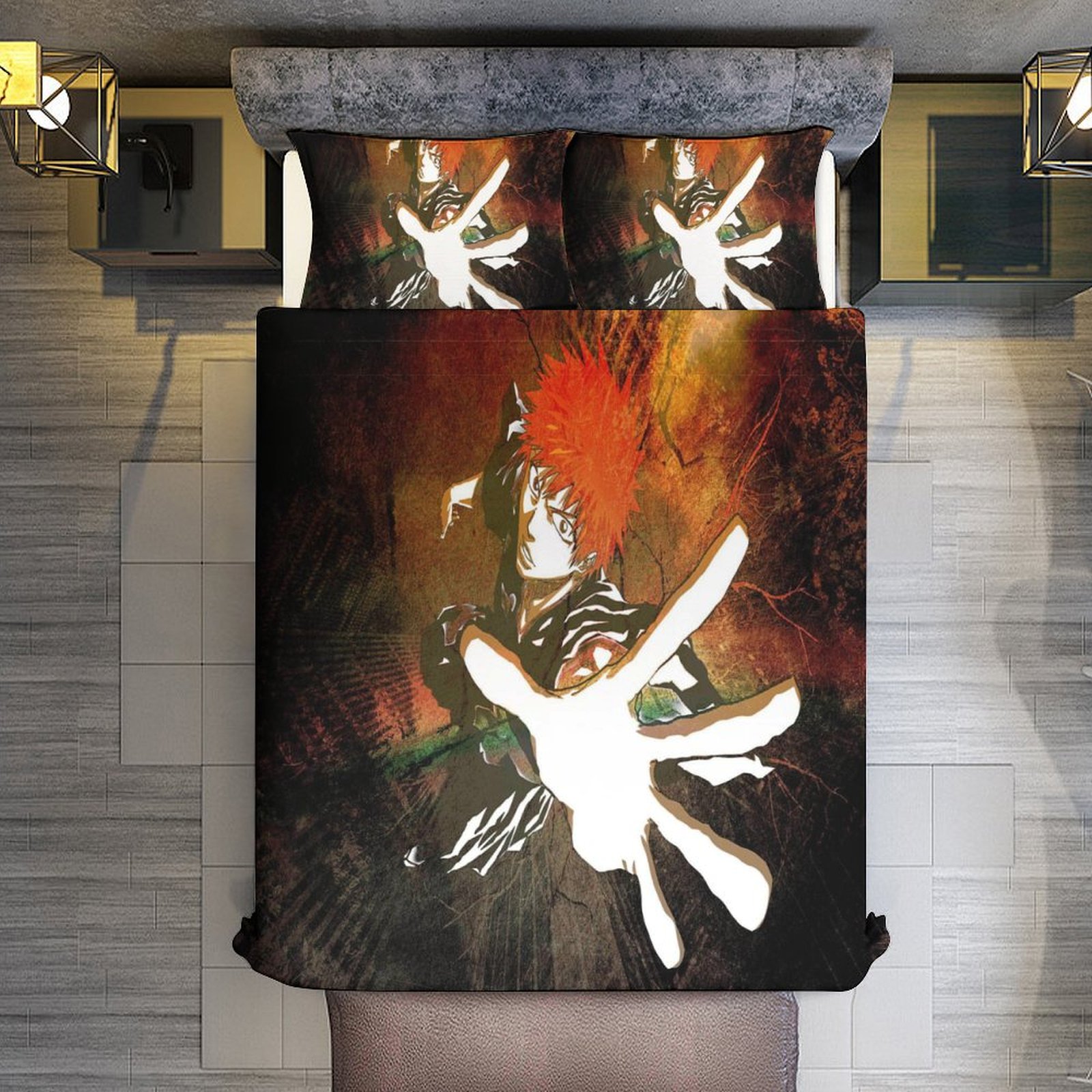 Ichigo Kurosaki from Bleach Quilt Bed Set with Sword and Battle Ready Pose Design TS04 main image 0