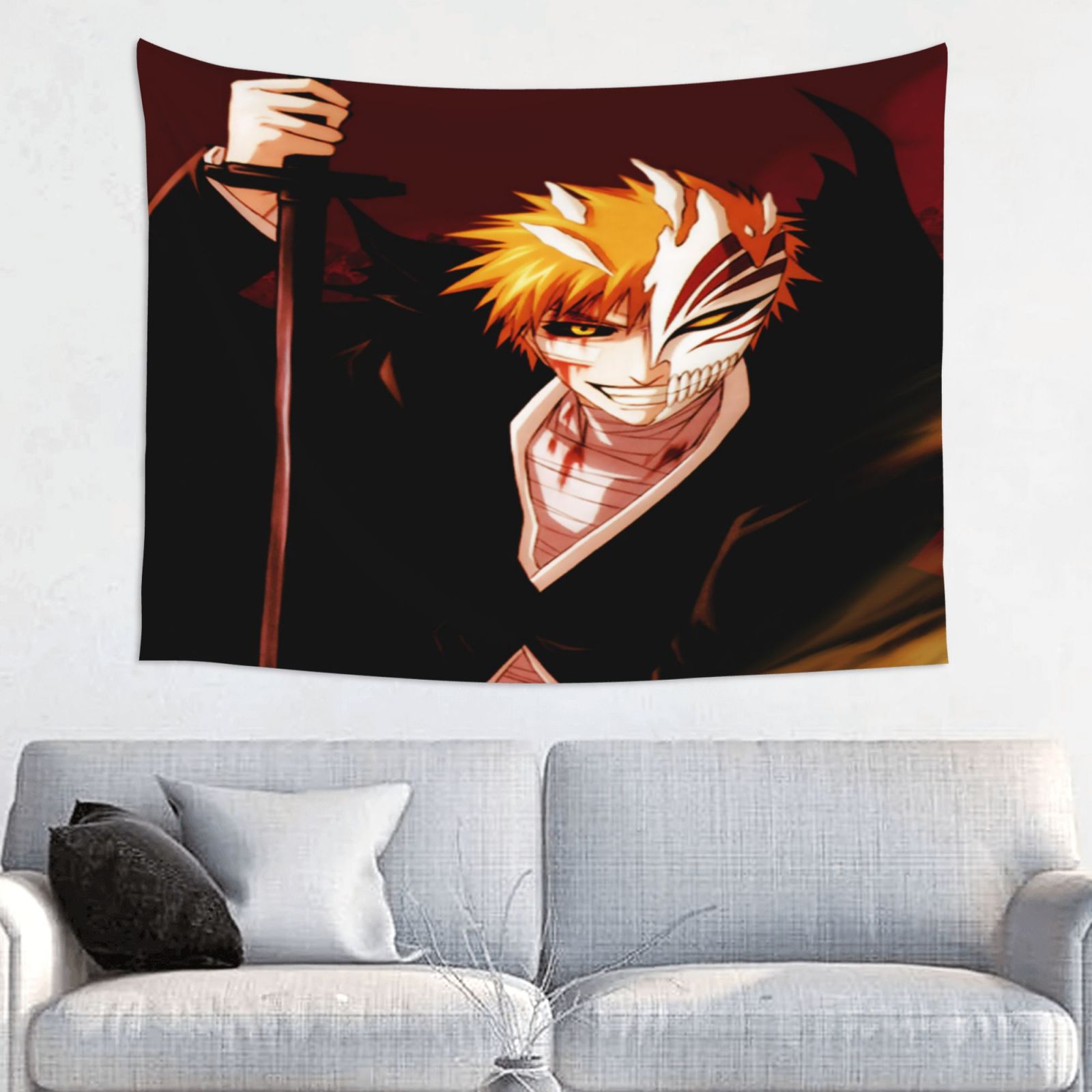 Bleach Ichigo Kurozaki Tapestry Anime Poster Large Background Wall Art ...