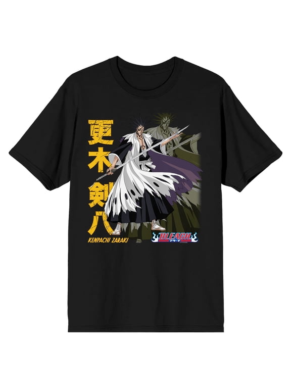 Bleach Kenpachi Kanjo Logo Men's Black T-shirt-Small